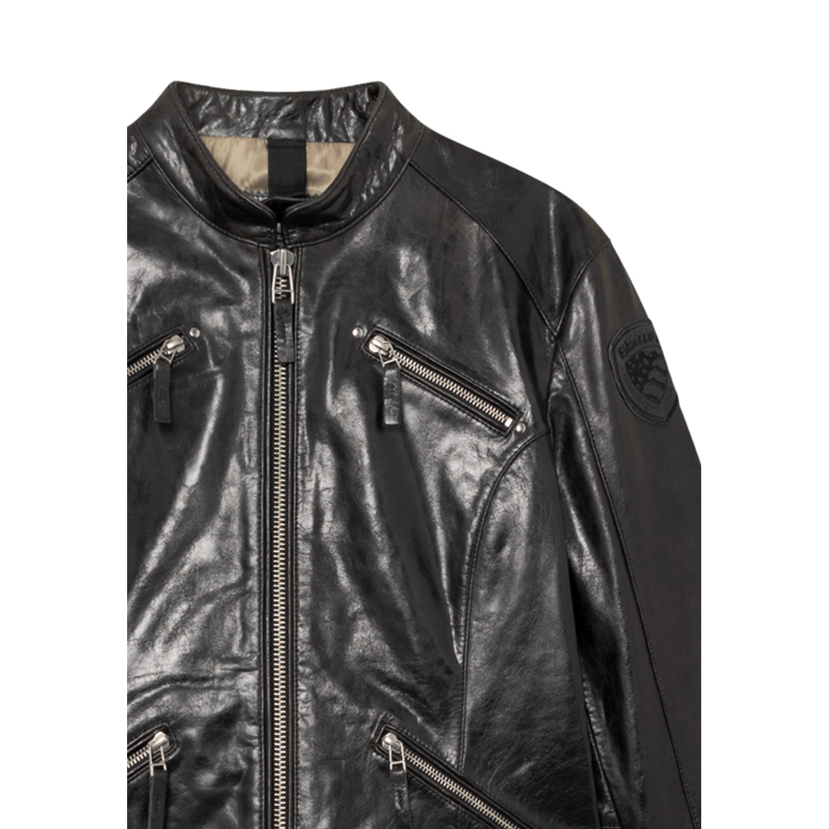 Blauer Libbey Lederjacke schwarz