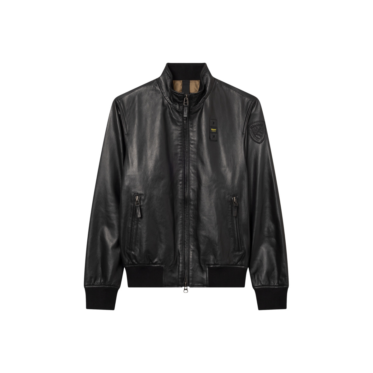 Blauer Coniston Lederjacke schwarz