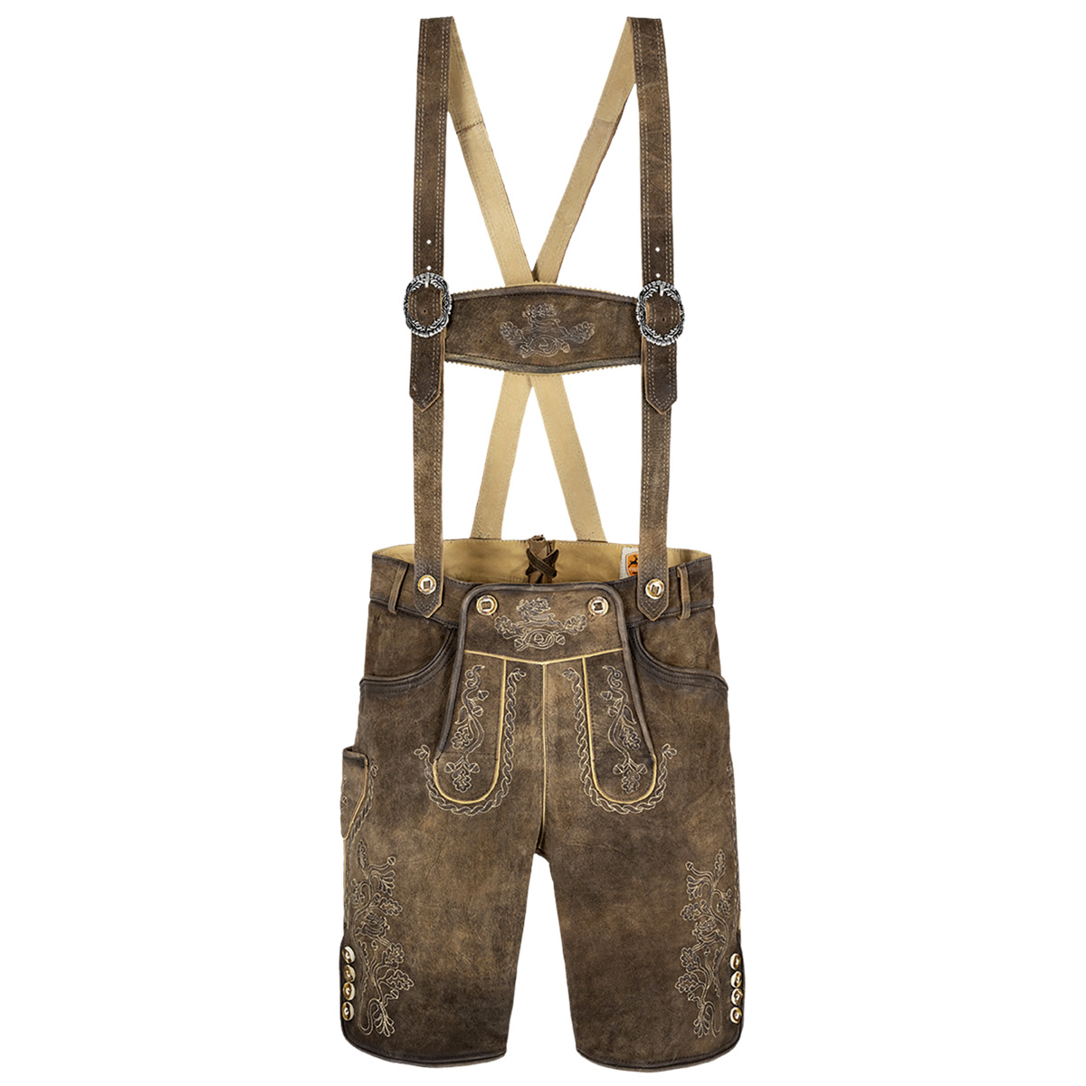 Country Maddox Horn-ST Lederhose braun