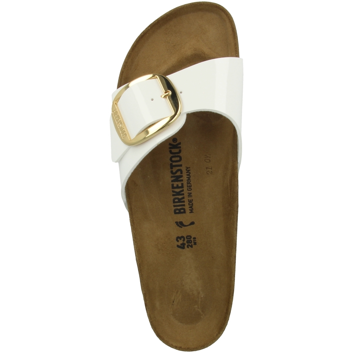 Birkenstock Madrid Big Buckle Birko-Flor Pantolette schmal weiss