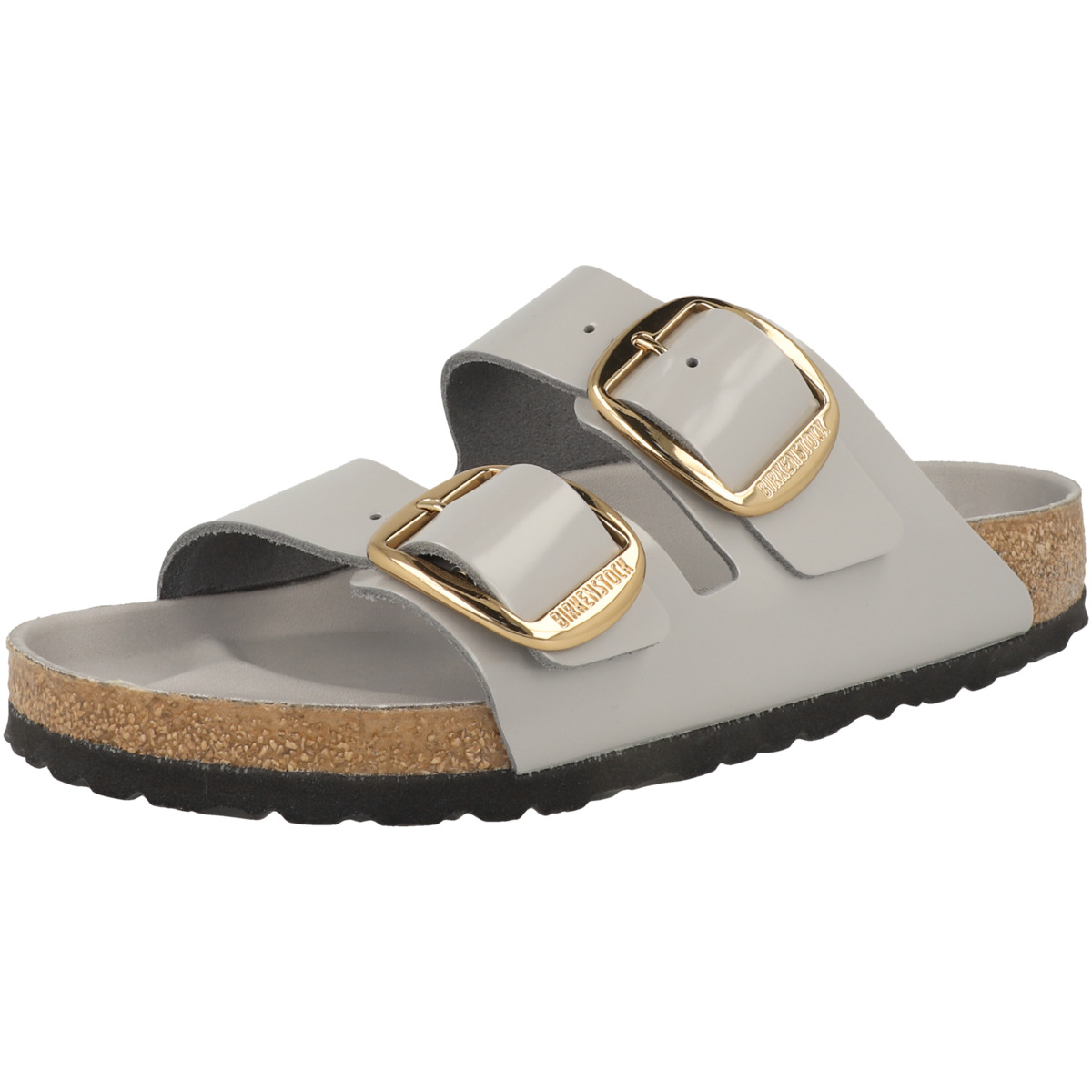 Birkenstock Arizona Big Buckle Naturleder Lack Sandale normal hellgrau