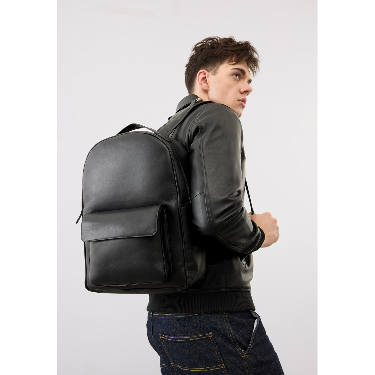Bolongaro Trevor Fenchurch Backpack Lederrucksack schwarz
