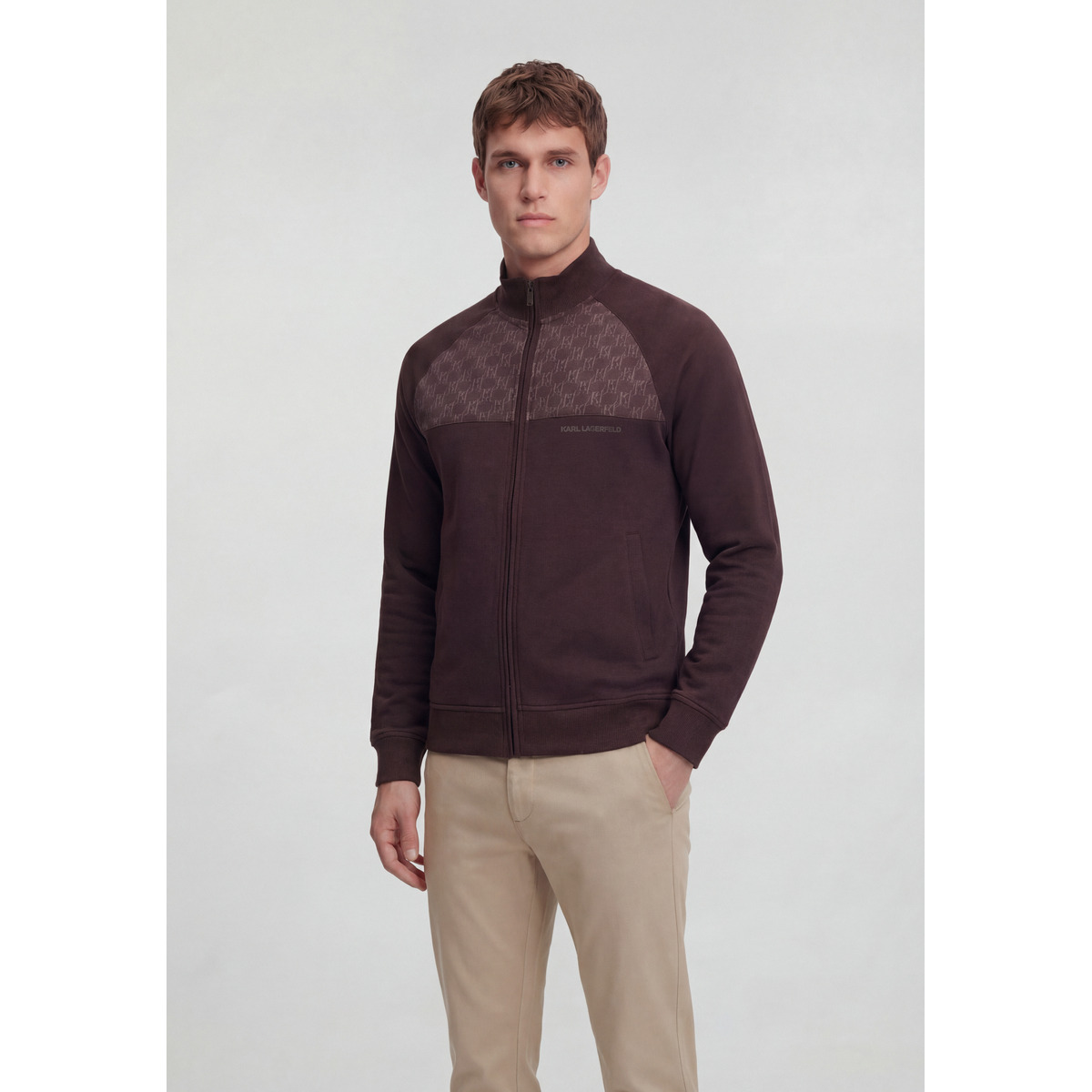 KARL LAGERFELD 705000 Sweatjacke dunkelbraun