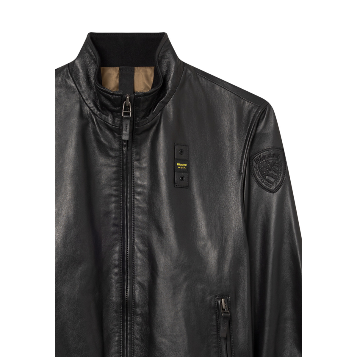Blauer Coniston Lederjacke schwarz