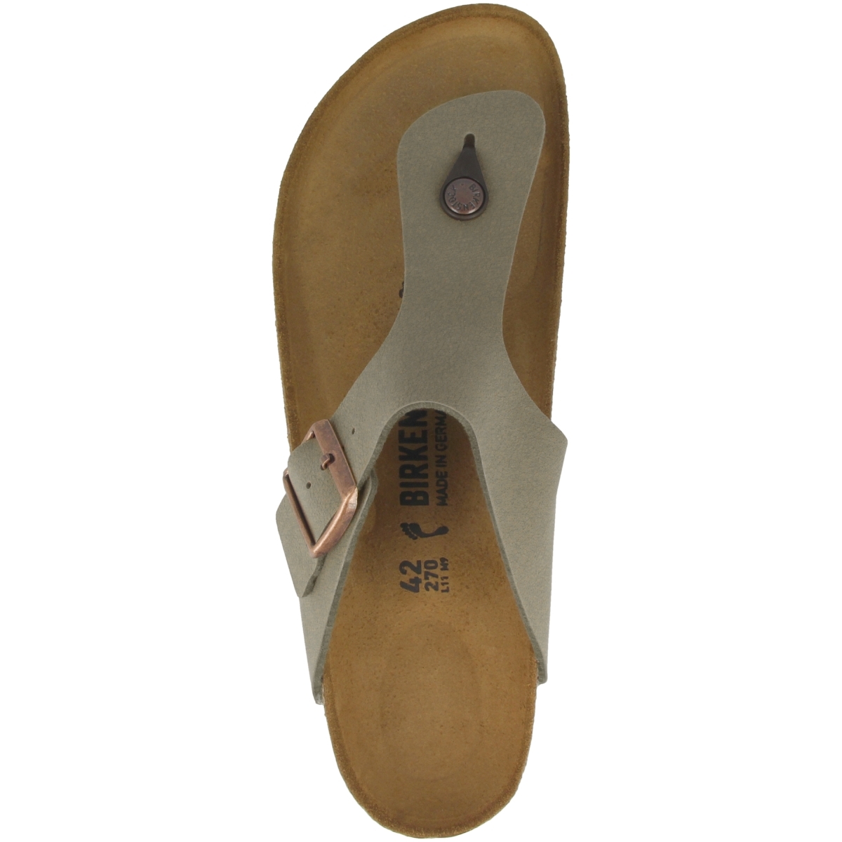 Birkenstock Ramses Birko-Flor Nubuk Zehensandale normal grau