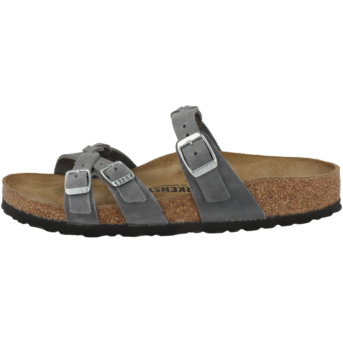 Birkenstock Franca Braided geöltes Naturleder Sandale schmal grau