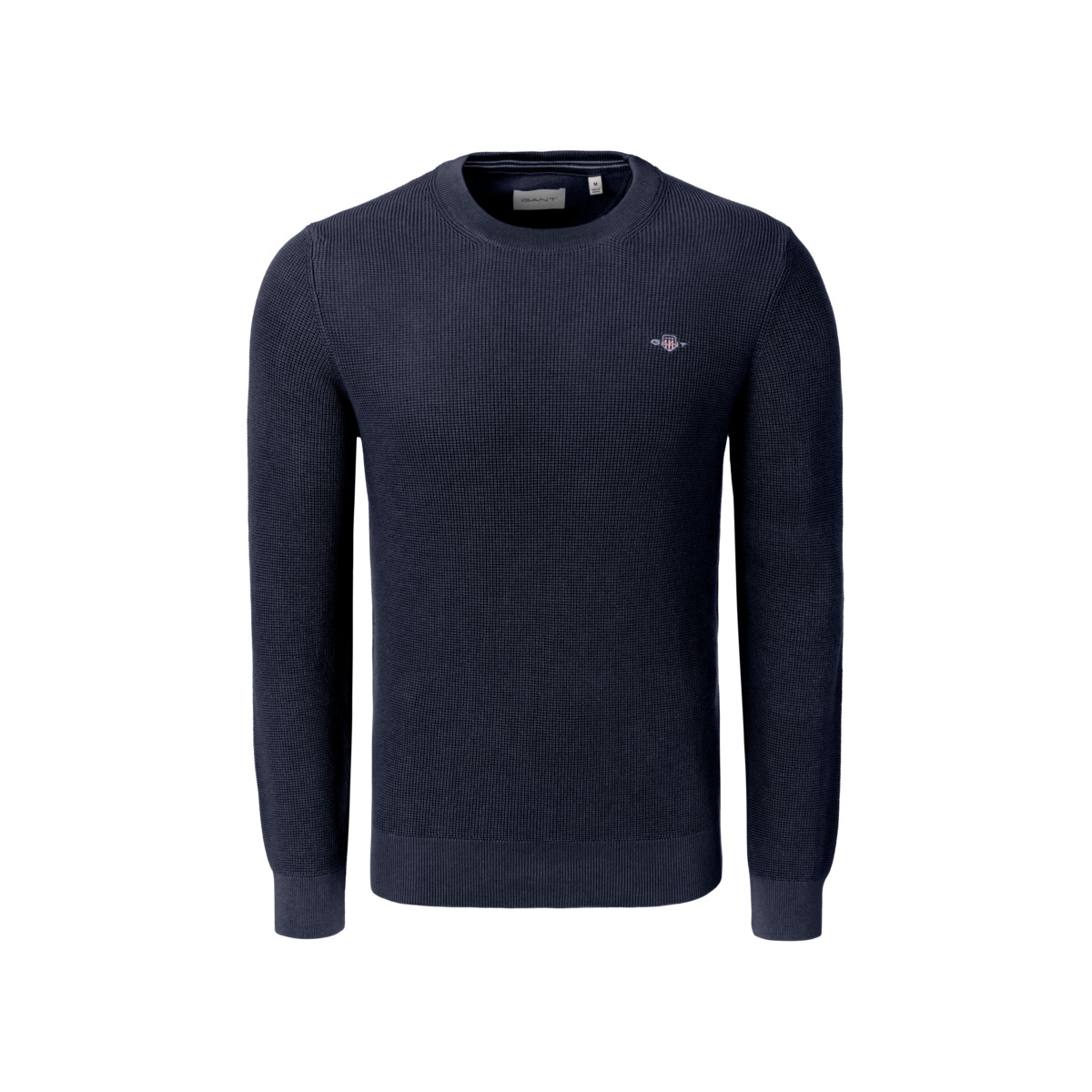 GANT Micro Textured Cotton C-Neck Pullover dunkelblau