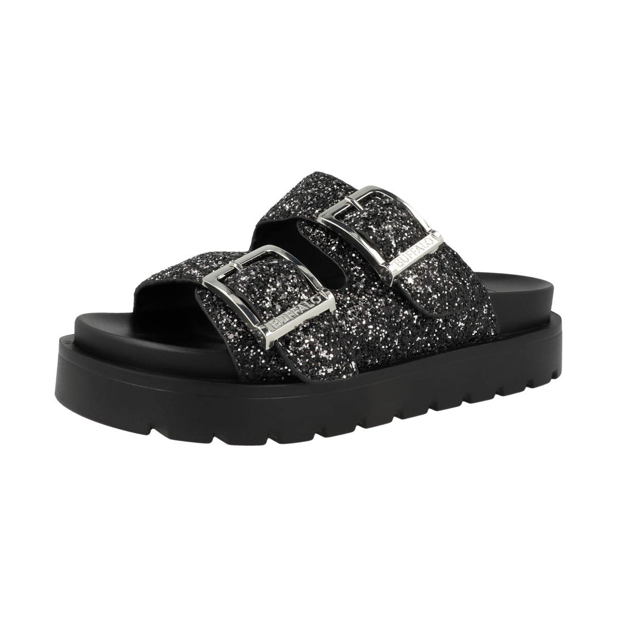 Buffalo Raya Ari Glam Pantolette schwarz