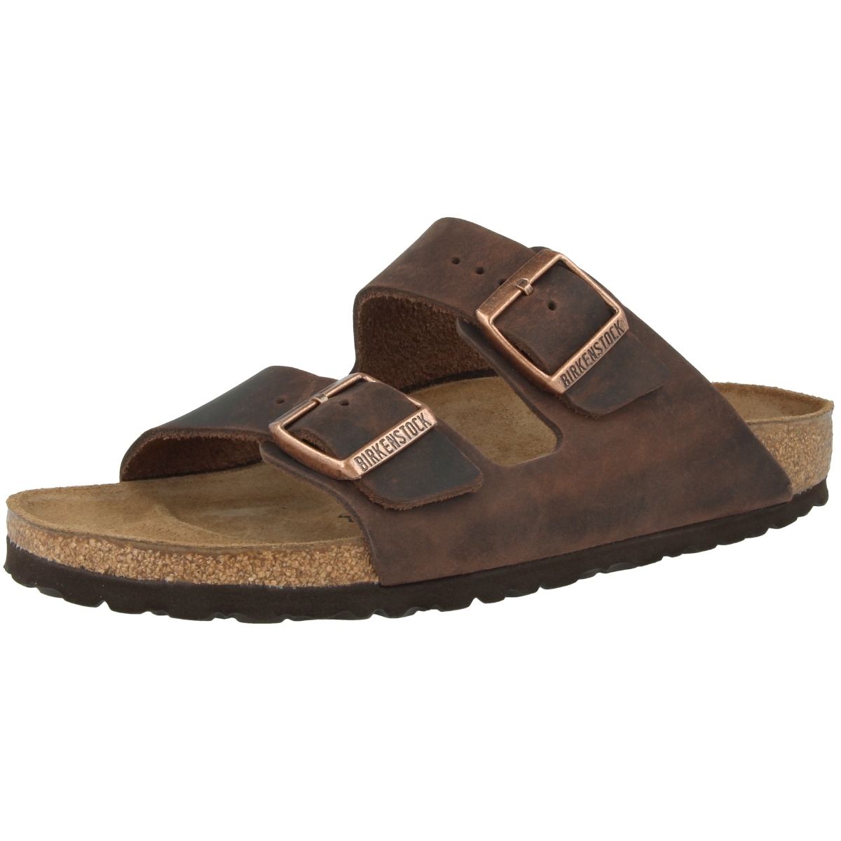 Birkenstock Arizona geöltes Nubukleder Sandale schmal braun Birkenstock Arizona geöltes Nubukleder Sandale schmal braun