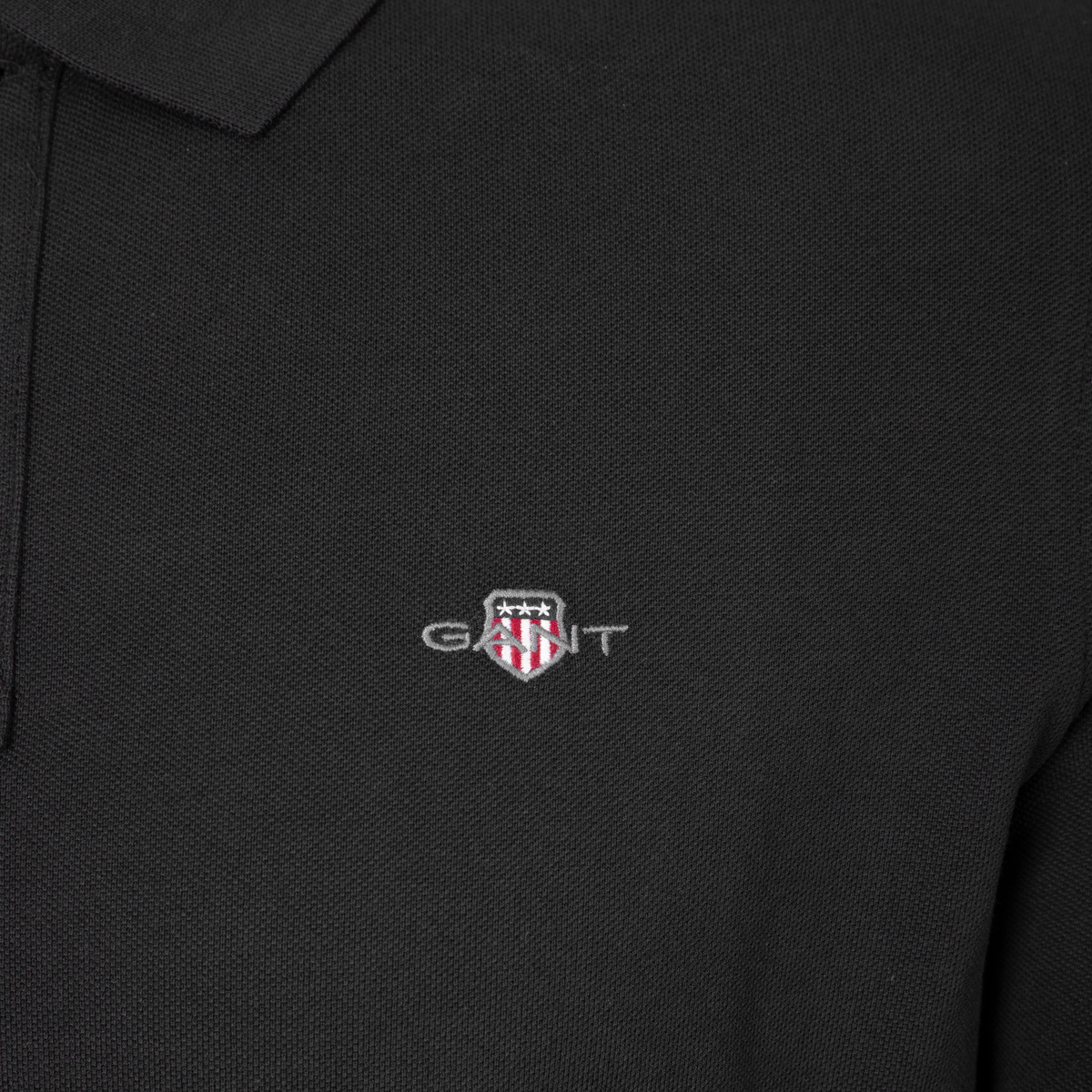 GANT Reg Shield LS Pique Rugger Poloshirt schwarz