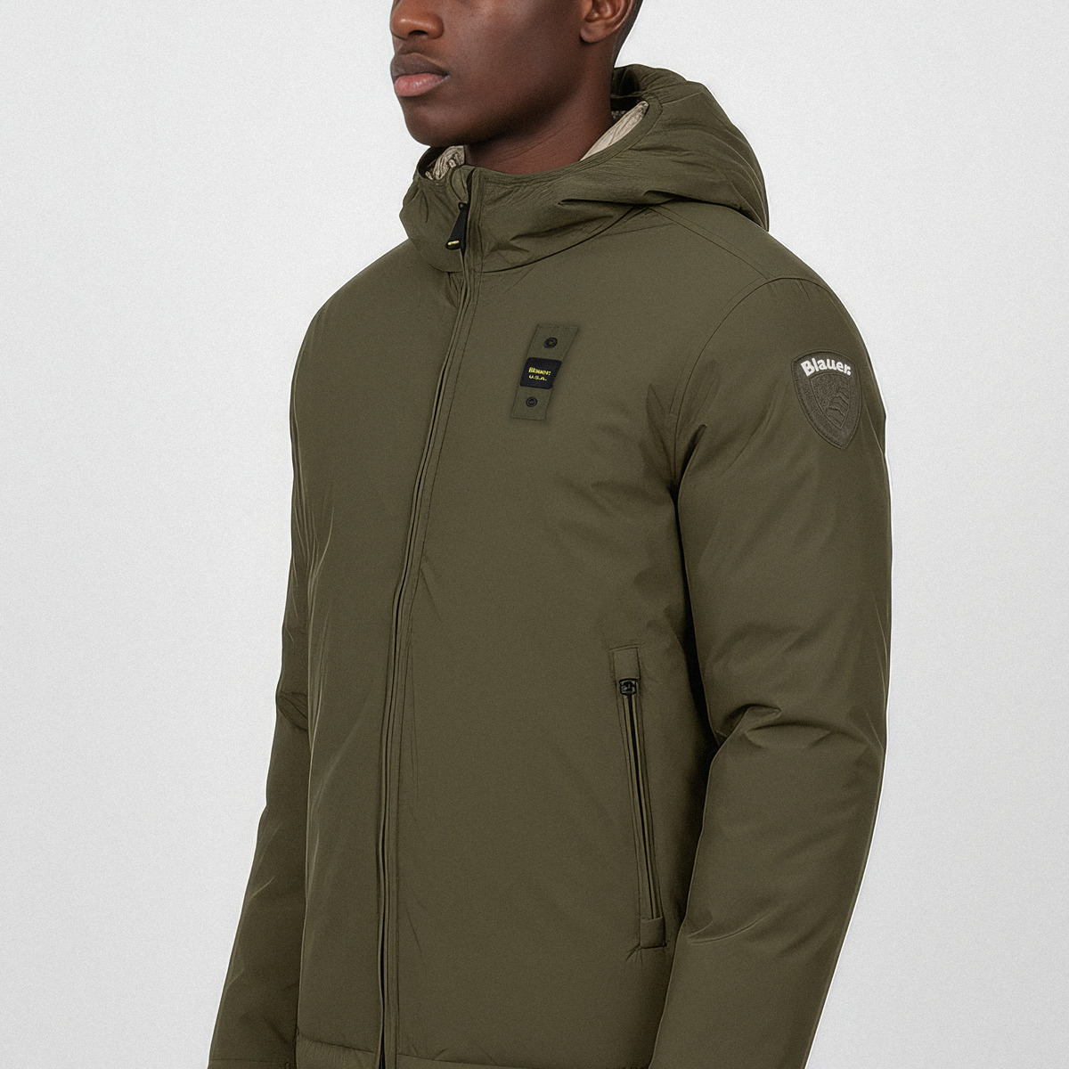 Blauer Ballard Daunenjacke gruen