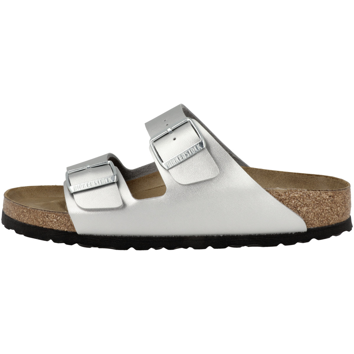 Birkenstock Arizona Birko-Flor Sandale schmal silber