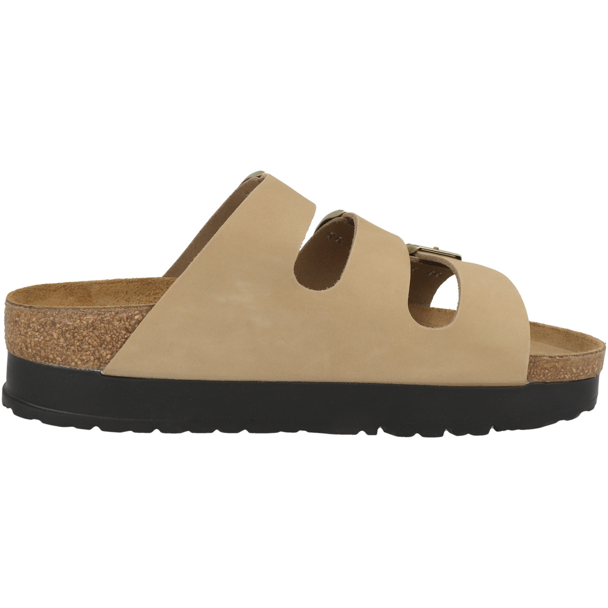 Birkenstock Papillio Florida III Flex Platform Nubukleder Sandale schmal beige