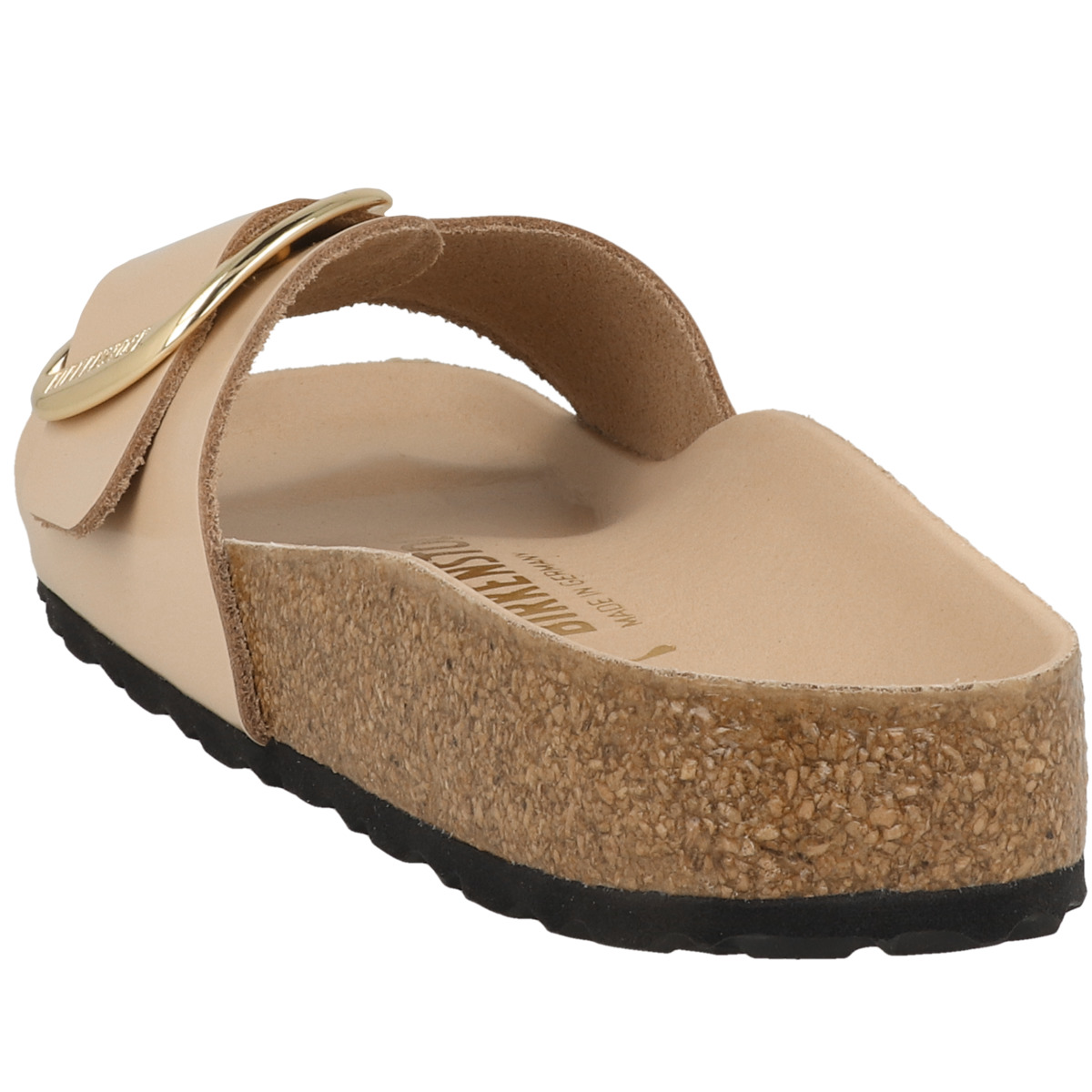Birkenstock Madrid Big Buckle Naturleder Lack Sandale schmal beige