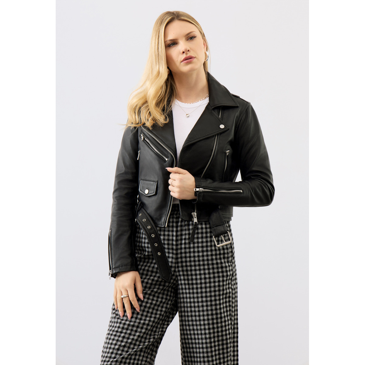 Bolongaro Trevor Sarah Biker Lederjacke schwarz