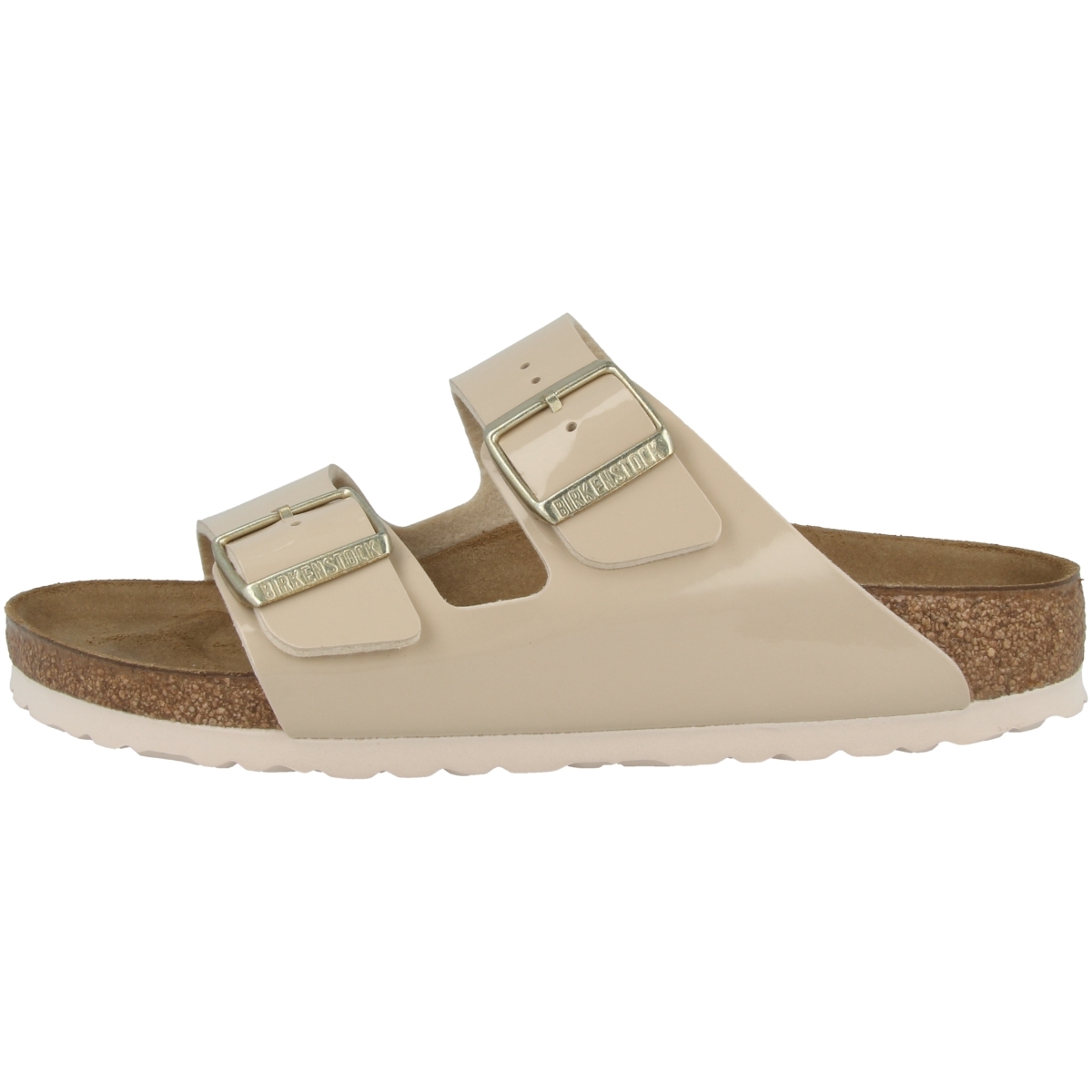 Birkenstock Arizona Birko-Flor Lack Sandale schmal beige Birkenstock Arizona Birko-Flor Lack Sandale schmal beige