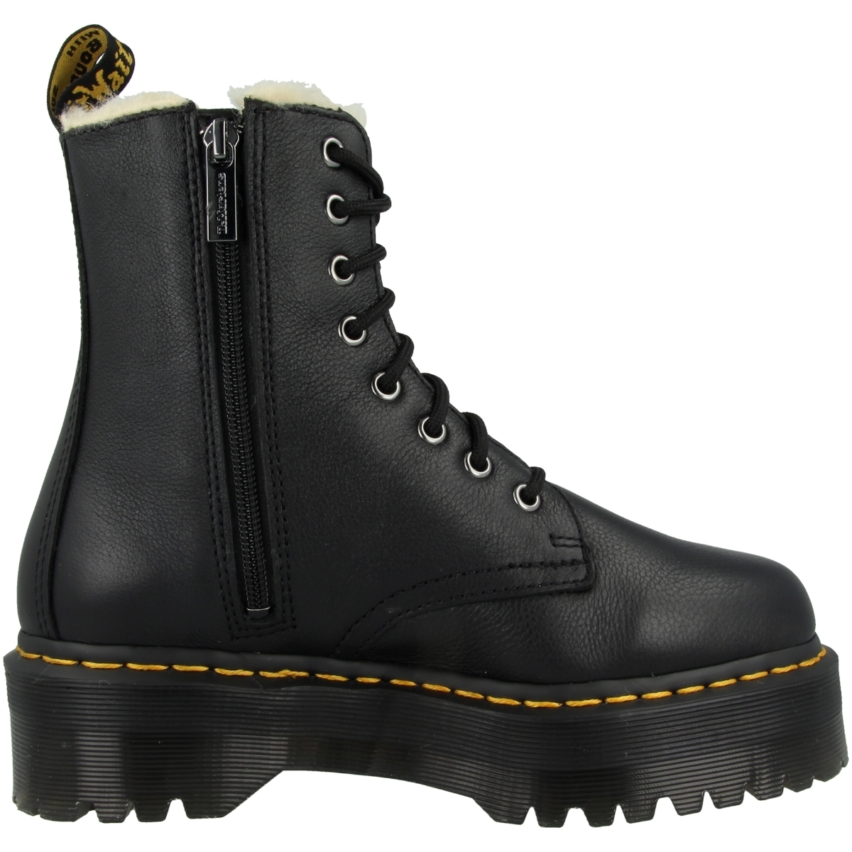 Dr. Martens Jadon Fur Lined Plateau Boots schwarz