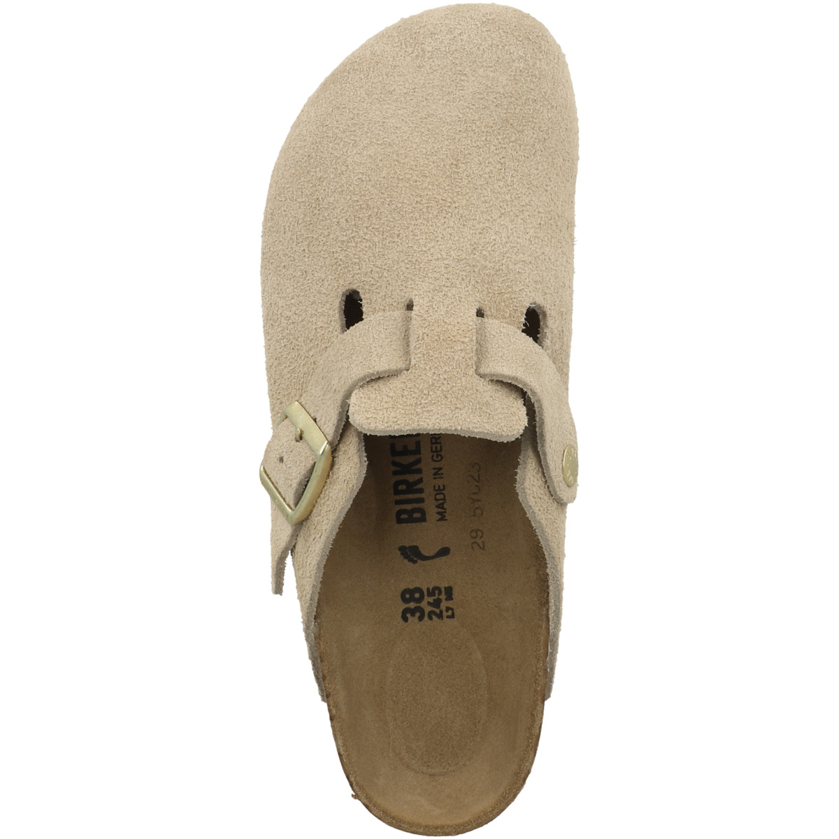 Birkenstock Boston Veloursleder Clogs schmal beige