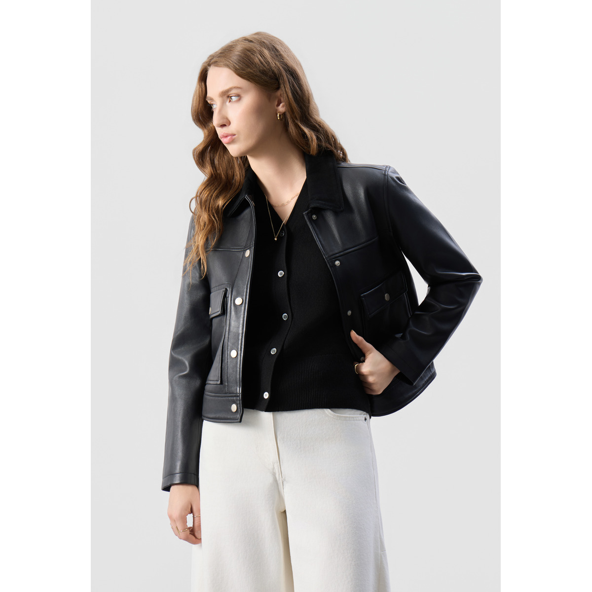 Bolongaro Trevor Carris Worker Lederjacke schwarz