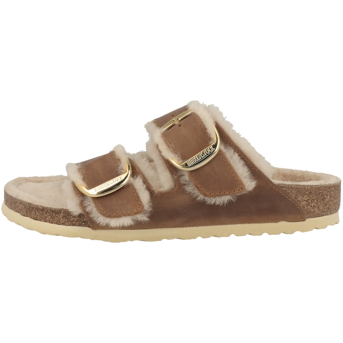 Birkenstock Arizona Big Buckle Lammfell geöltes Nubukleder Sandale normal braun