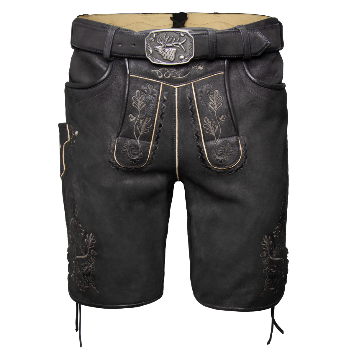 Spieth & Wensky Archibald Lederhose mit Gürtel schwarz