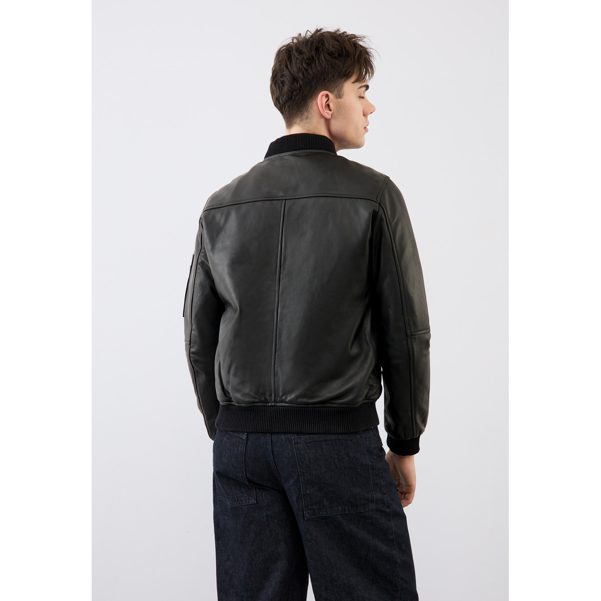Bolongaro Trevor Ma1 Max Bomber Lederjacke schwarz