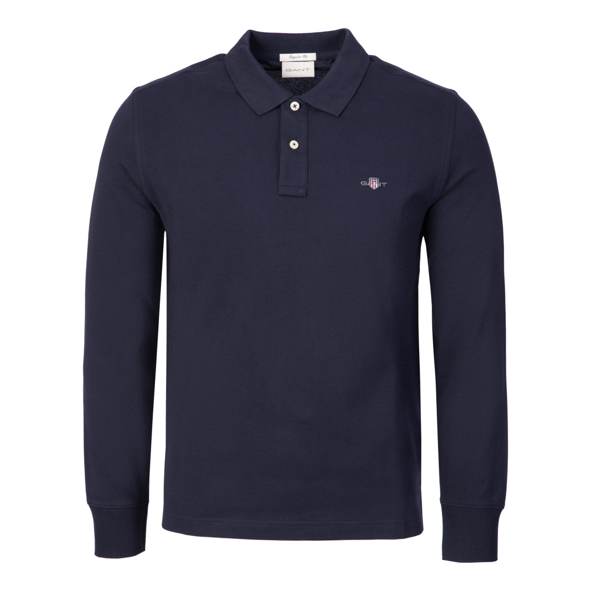 GANT Reg Shield LS Pique Rugger Poloshirt dunkelblau