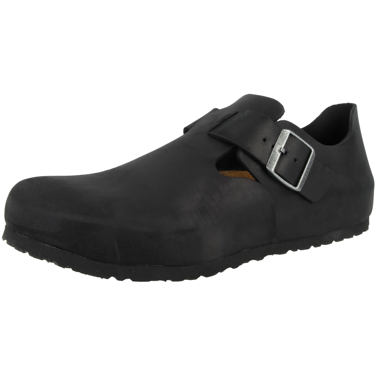 Birkenstock London geöltes Nubukleder Halbschuhe normal schwarz