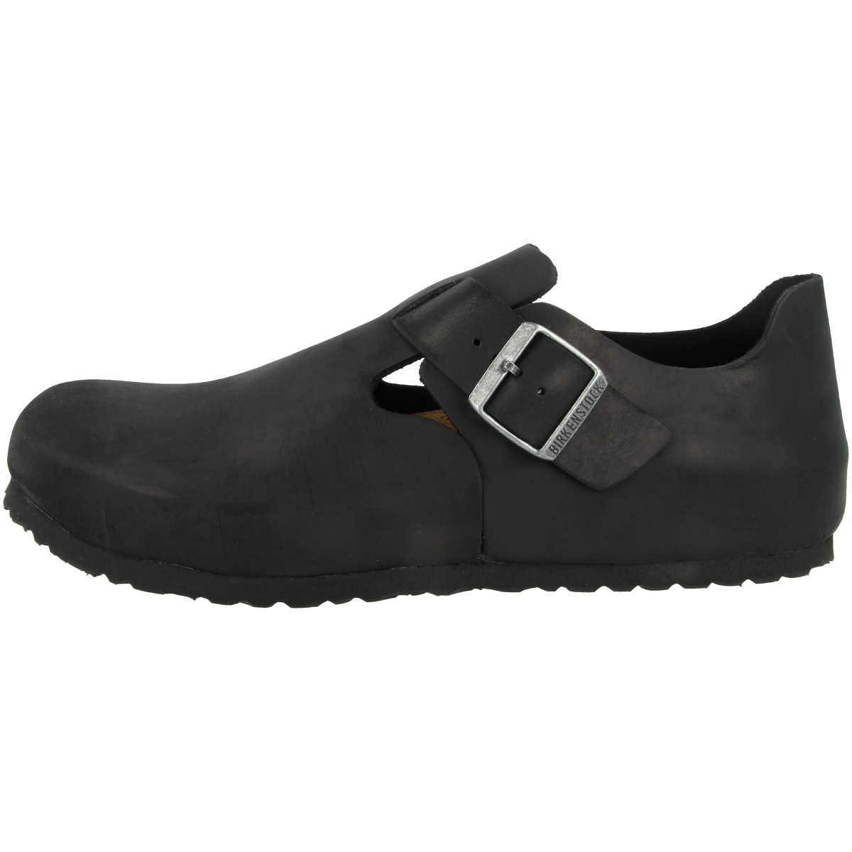 Birkenstock London geöltes Nubukleder Halbschuhe normal schwarz