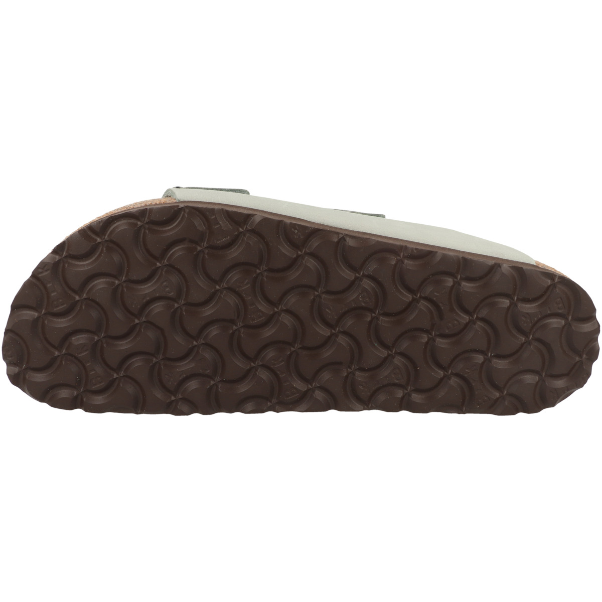 Birkenstock Arizona geöltes Nubukleder Sandale schmal gruen