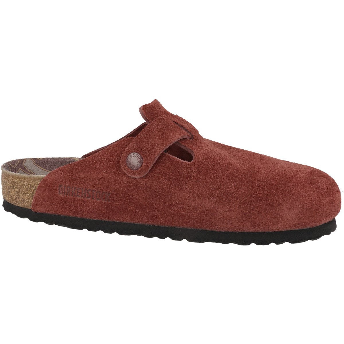 Birkenstock Boston Veloursleder Clogs normal bordeaux