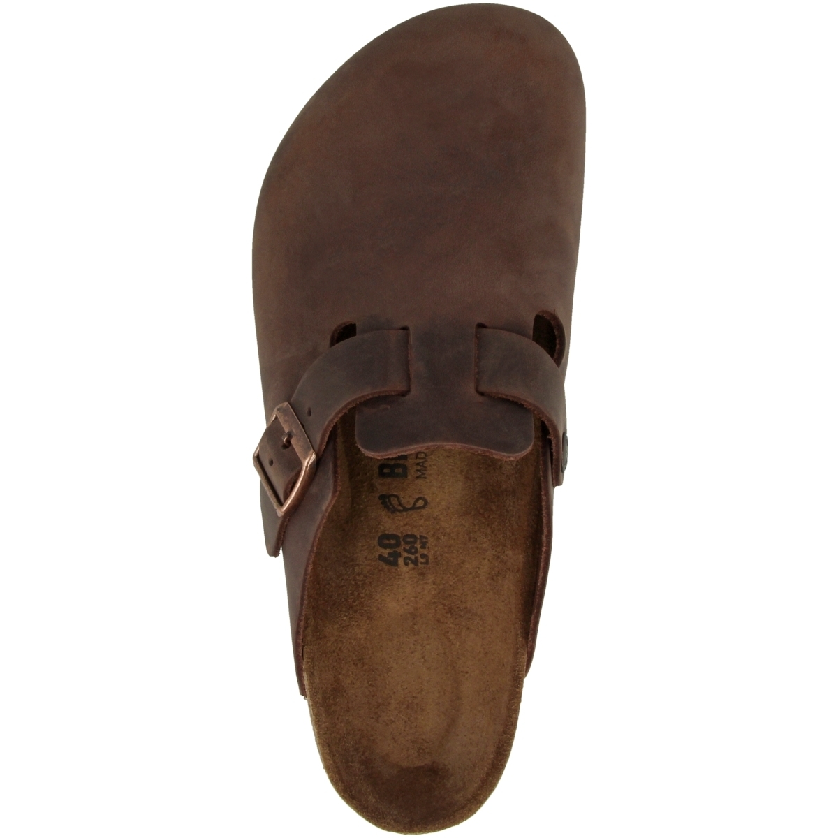 Birkenstock Boston Geöltes Nubukleder Clogs normal dunkelbraun