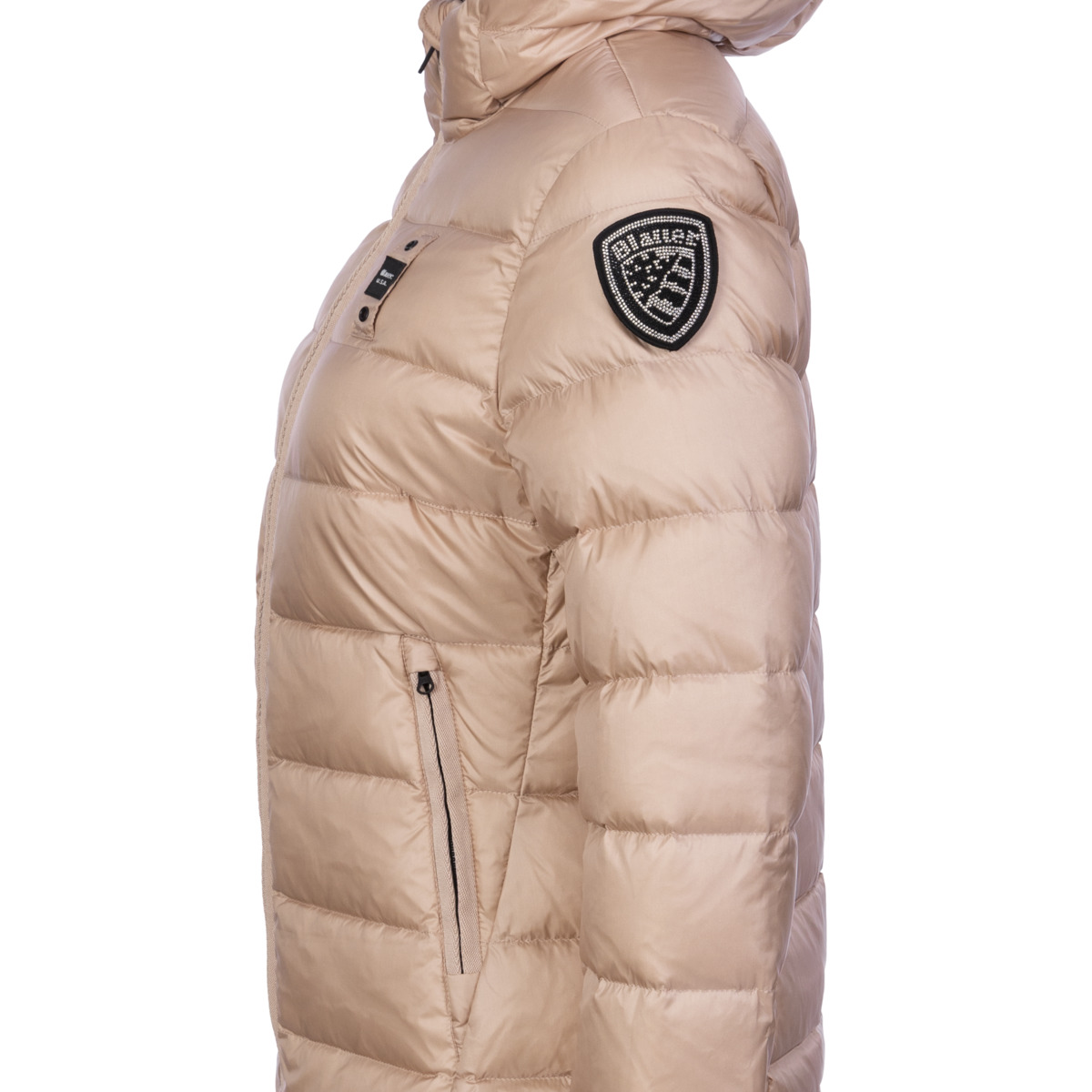 Blauer Charme Daunenjacke rosa