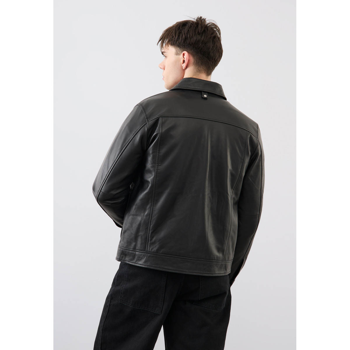 Bolongaro Trevor Felix Trucker Lederjacke schwarz