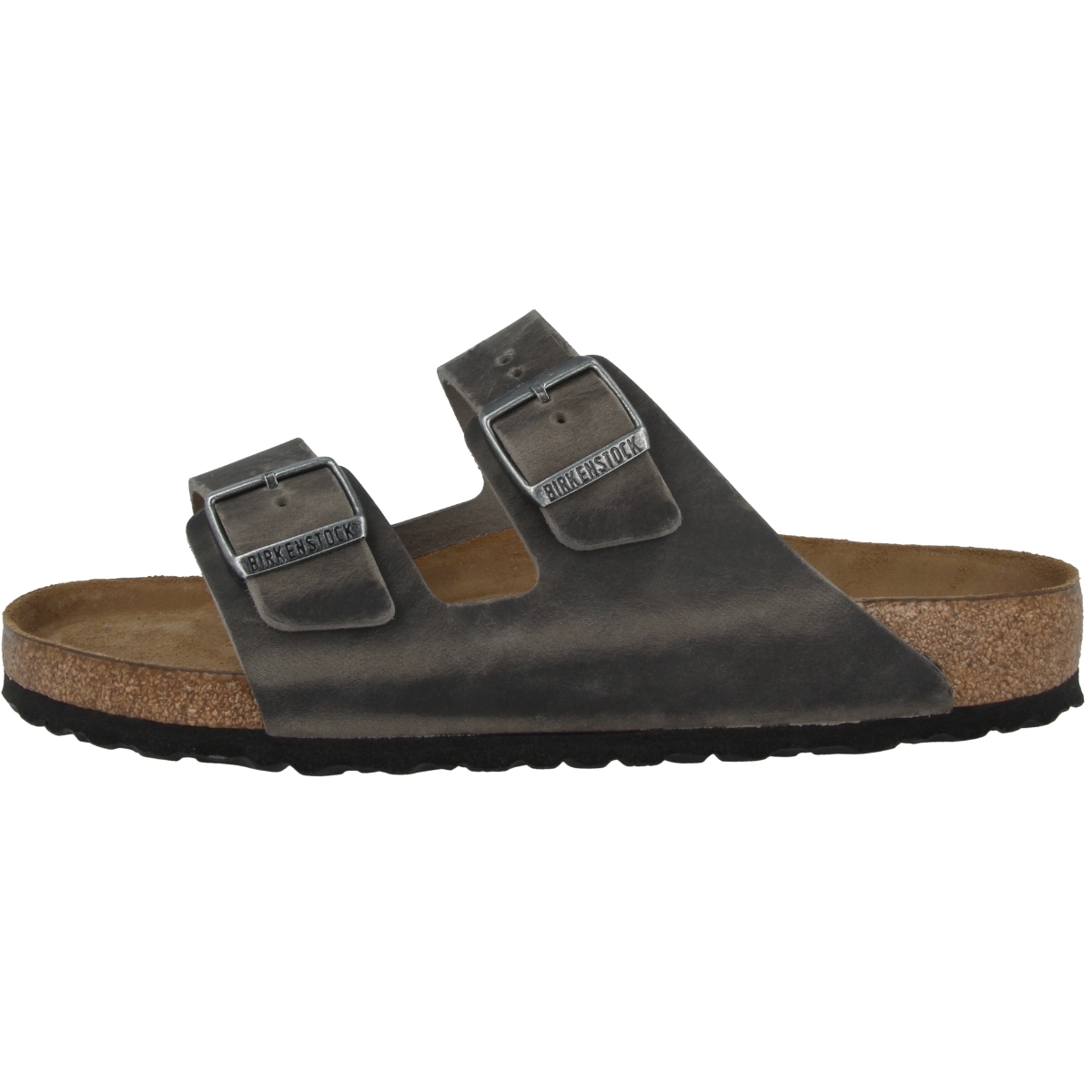 Birkenstock Arizona SFB Geöltes Nubukleder Sandale Weichbettung normal grau
