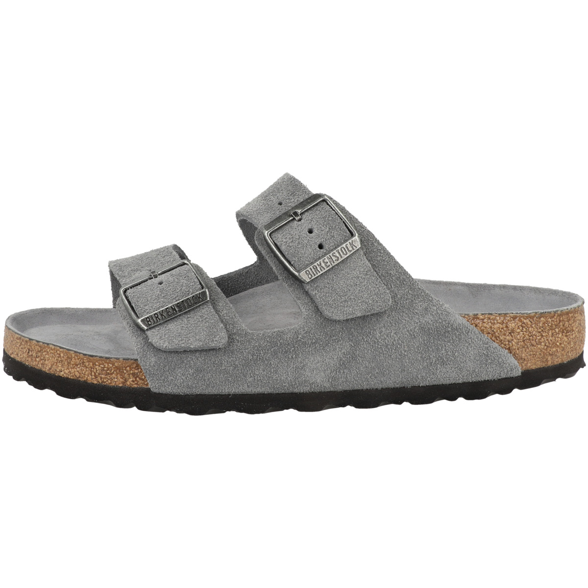 Birkenstock Arizona SFB Veloursleder Sandale Weichbettung normal grau