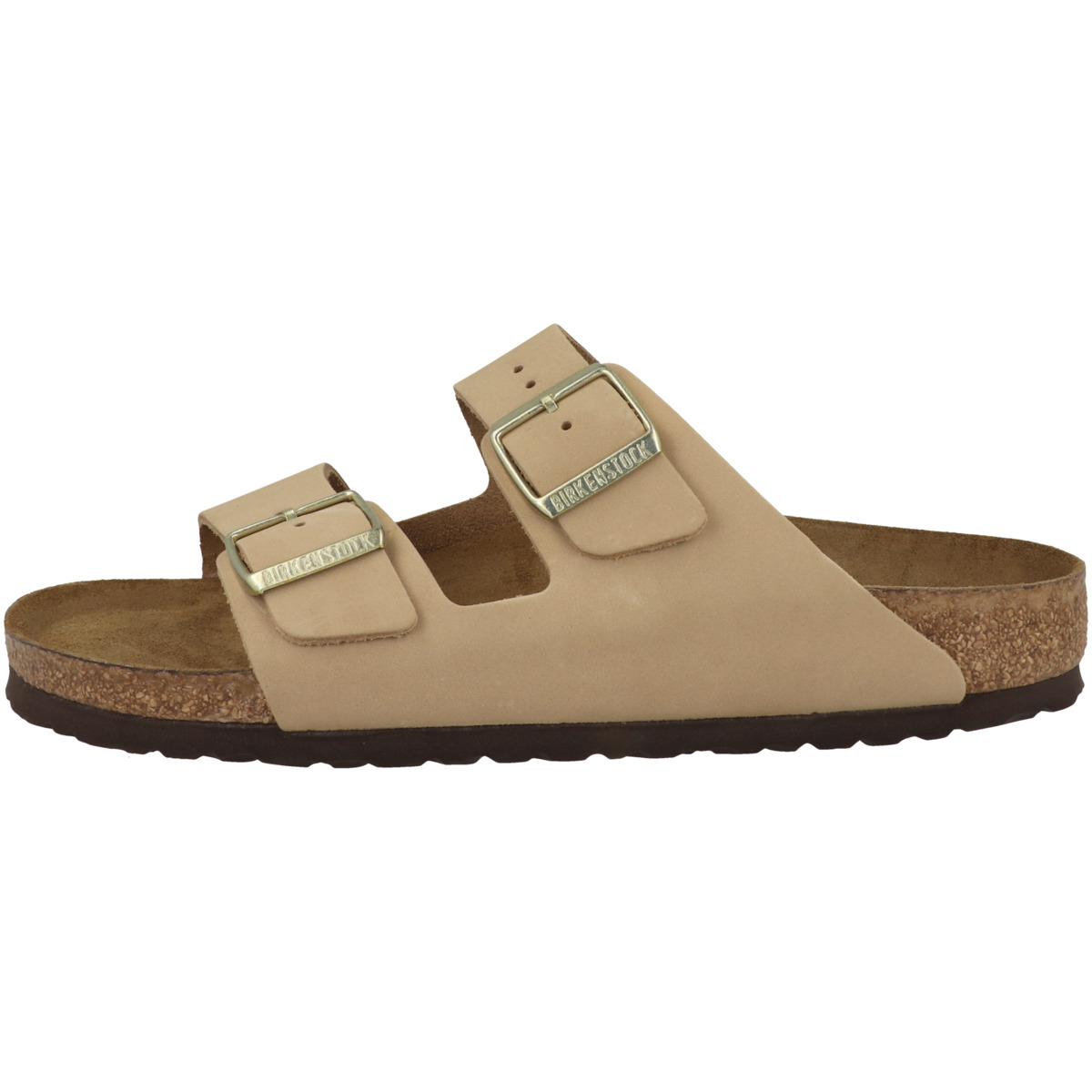 Birkenstock Arizona SFB Nubukleder Sandale Weichbettung schmal beige