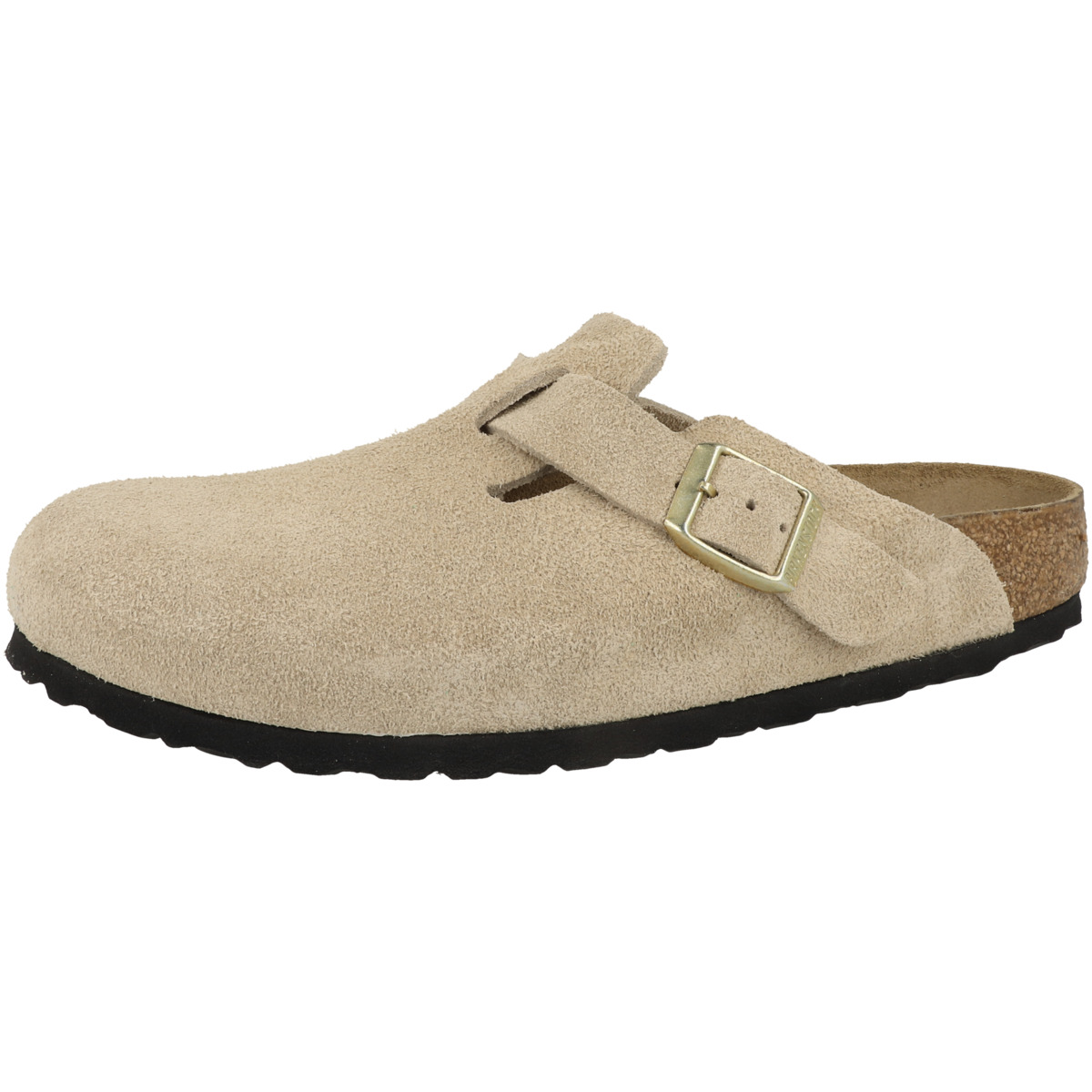 Birkenstock Boston Veloursleder Clogs schmal beige