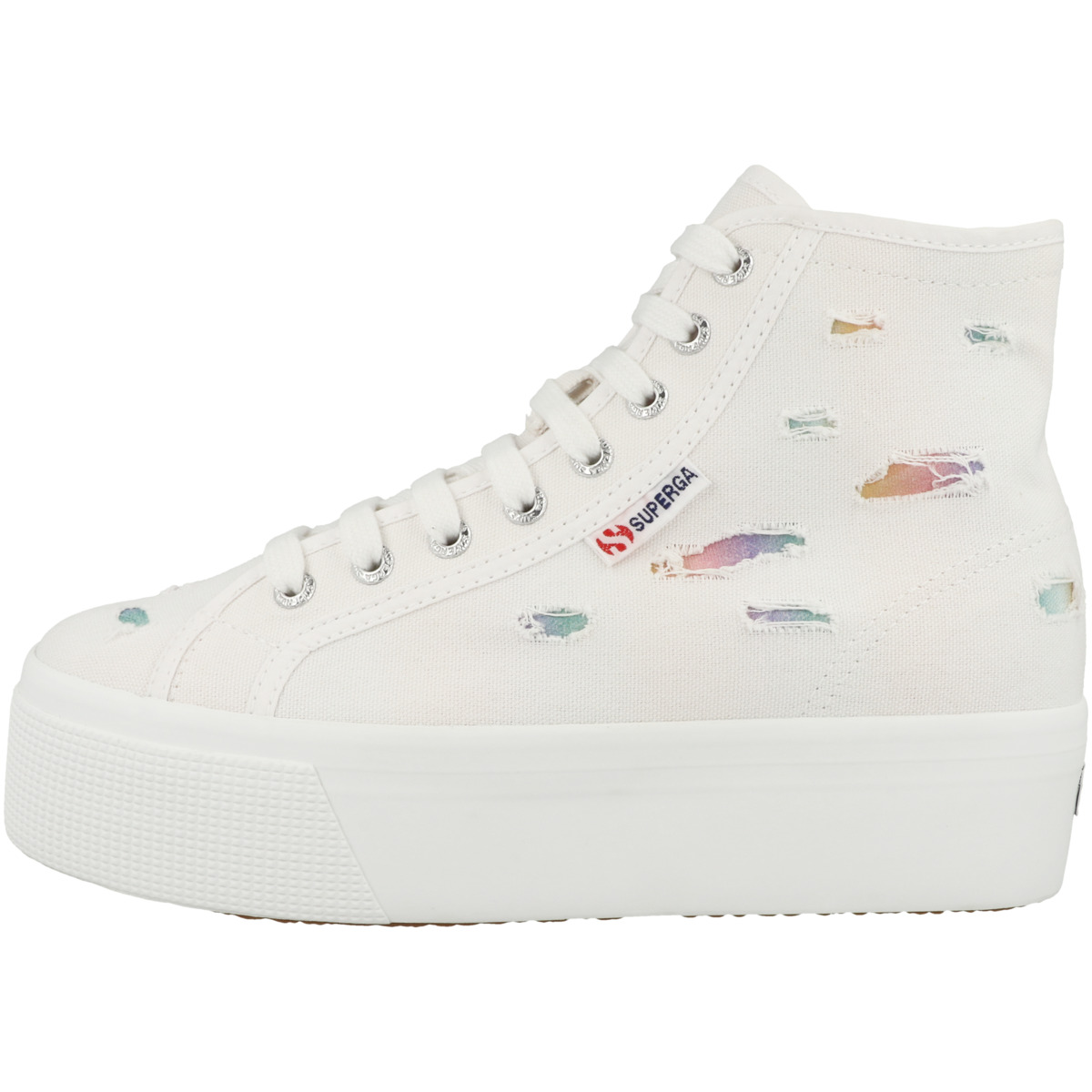 Superga 2708 Ripped Multicolor Cotton Sneaker weiss Superga 2708 Ripped Multicolor Cotton Sneaker weiss