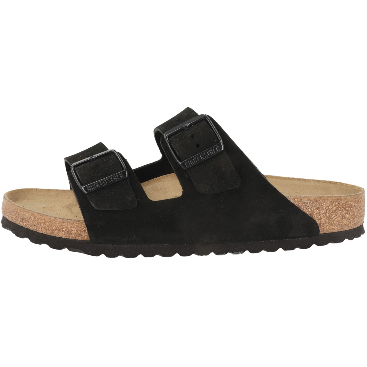 Birkenstock Arizona Veloursleder Sandale normal schwarz