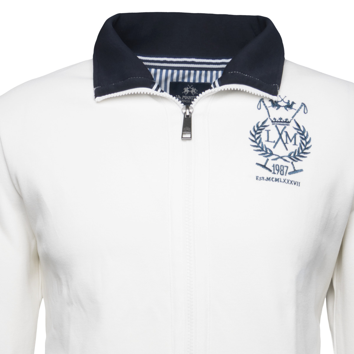 La Martina MAF001 Sweatjacke weiss La Martina MAF001 Sweatjacke weiss