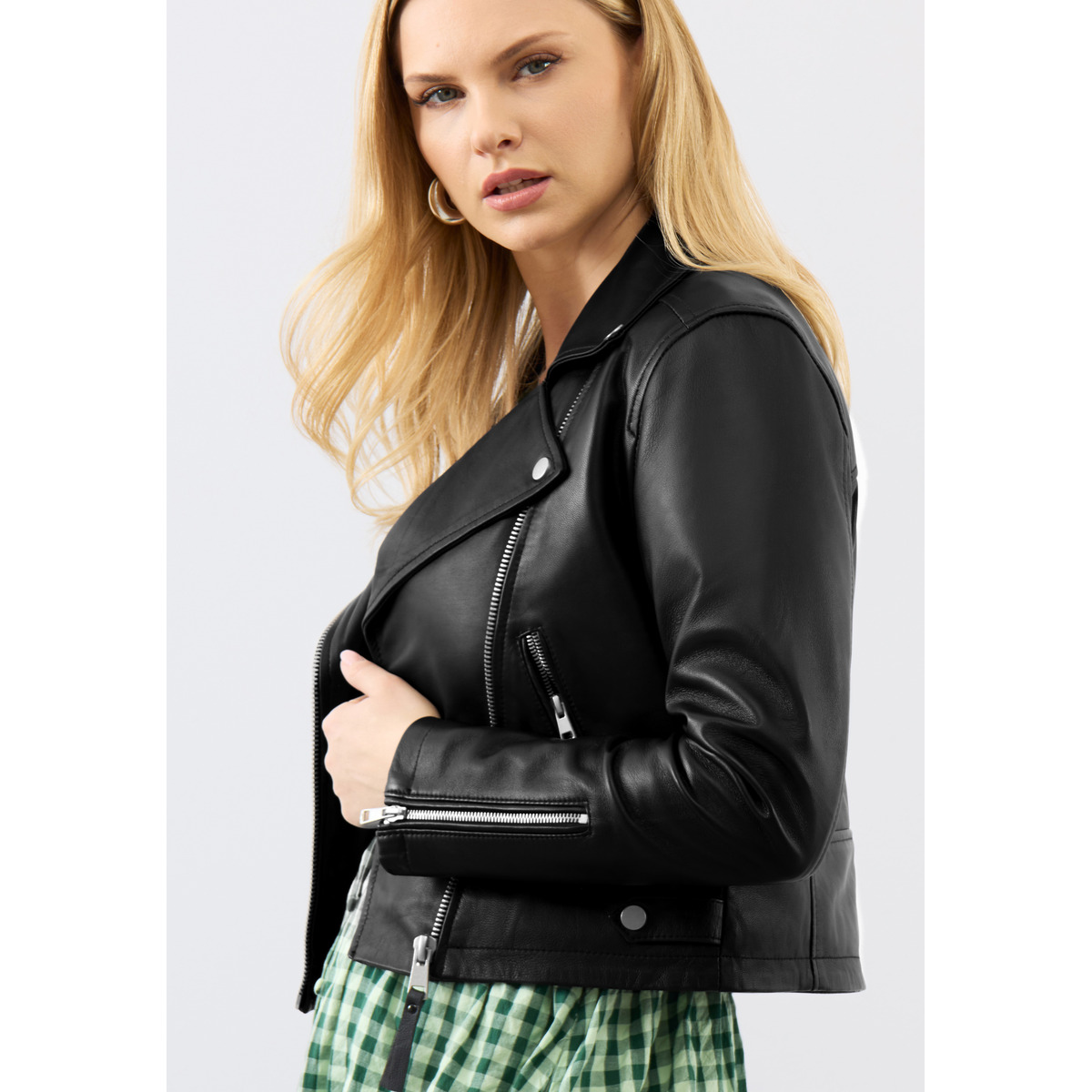 Bolongaro Trevor Wren Biker Lederjacke schwarz