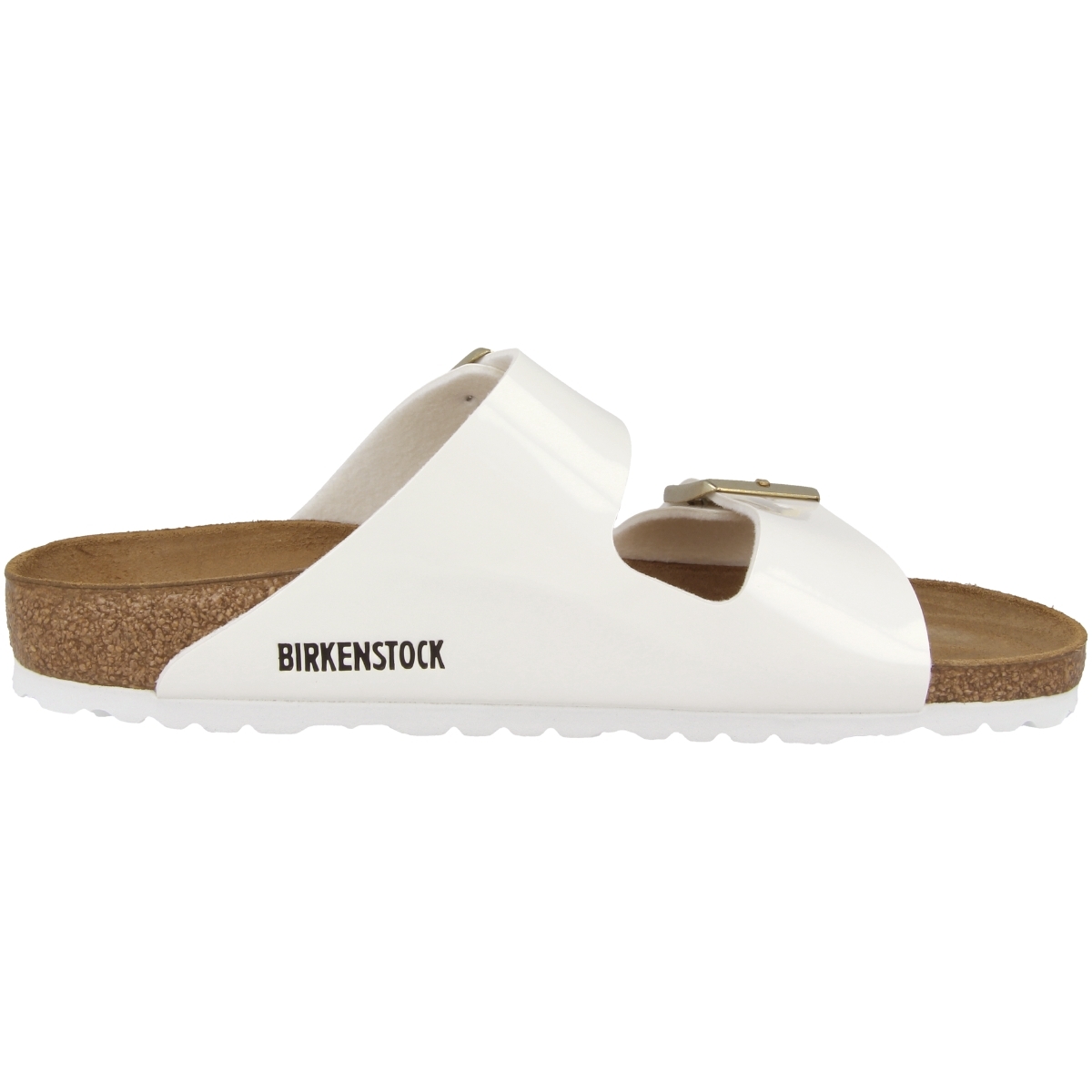 Birkenstock Arizona Birko-Flor Lack Sandale schmal weiss Birkenstock Arizona Birko-Flor Lack Sandale schmal weiss