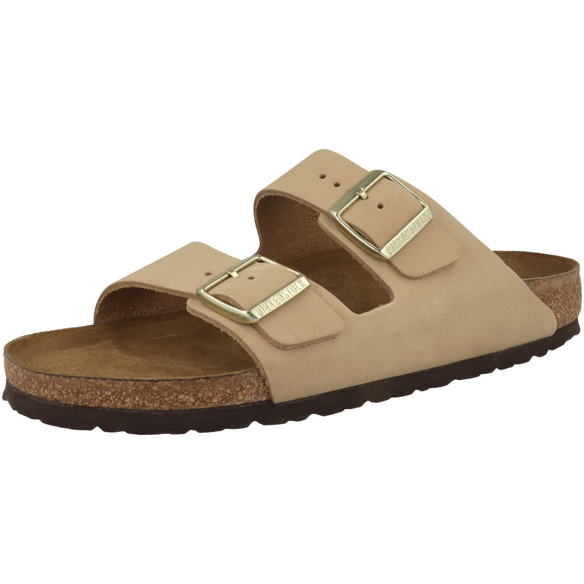 Birkenstock Arizona SFB Nubukleder Sandale Weichbettung schmal beige