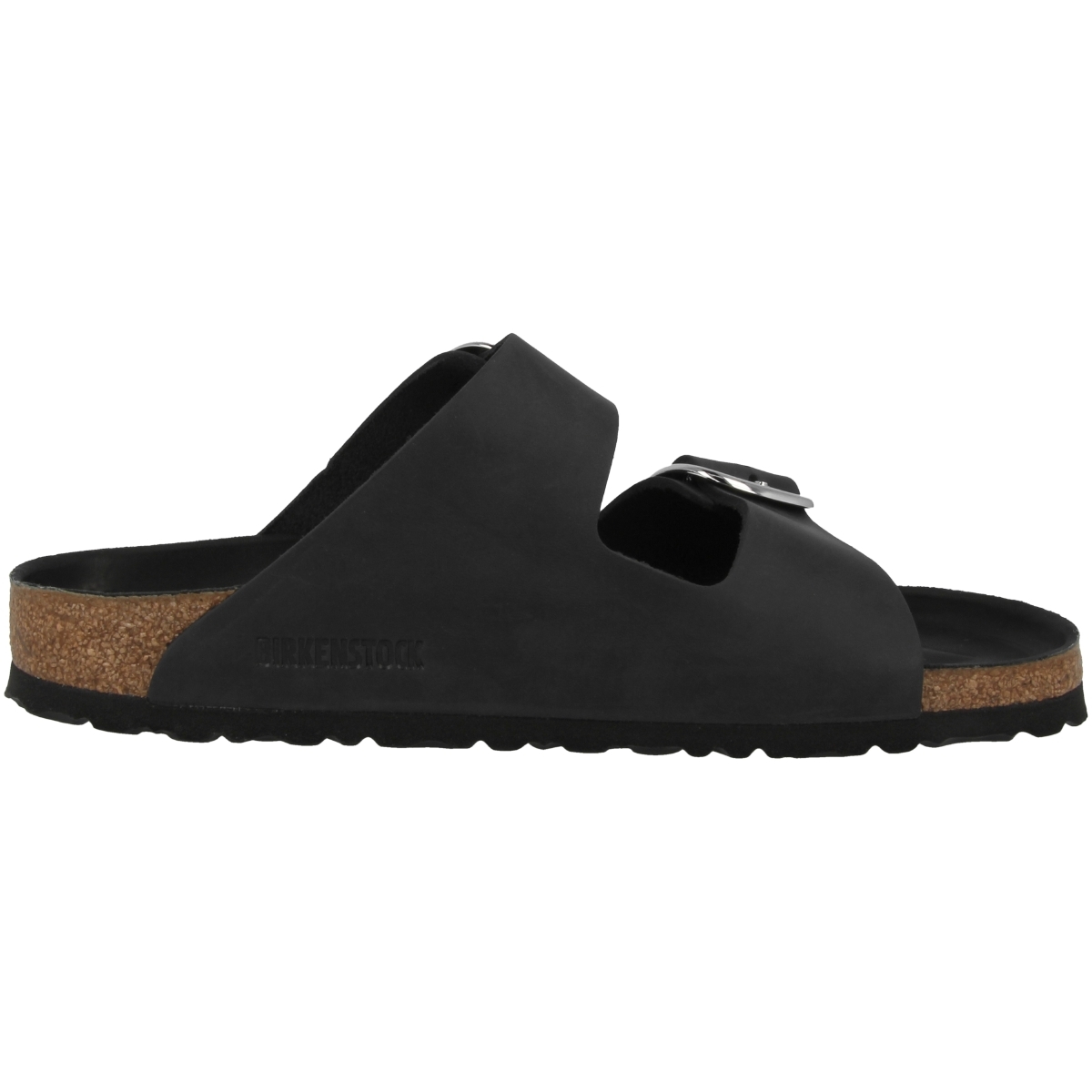 Birkenstock Arizona Big Buckle Geöltes Nubukleder Sandale schmal schwarz Birkenstock Arizona Big Buckle Geöltes Nubukleder Sandale schmal schwarz