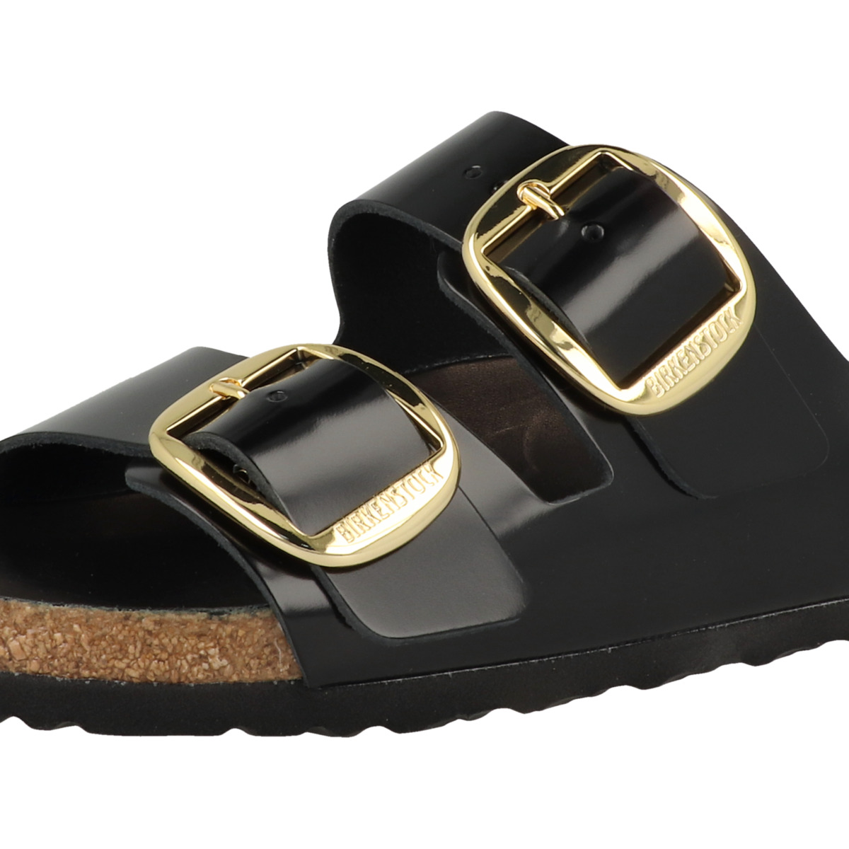 Birkenstock Arizona Big Buckle Naturleder Lack Sandale schmal schwarz