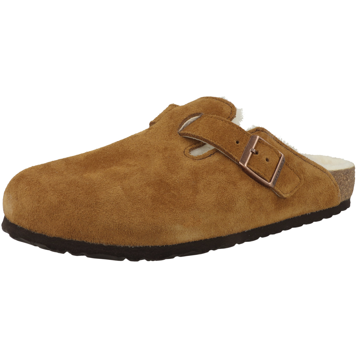 Birkenstock Boston Lammfell Veloursleder Clogs normal braun