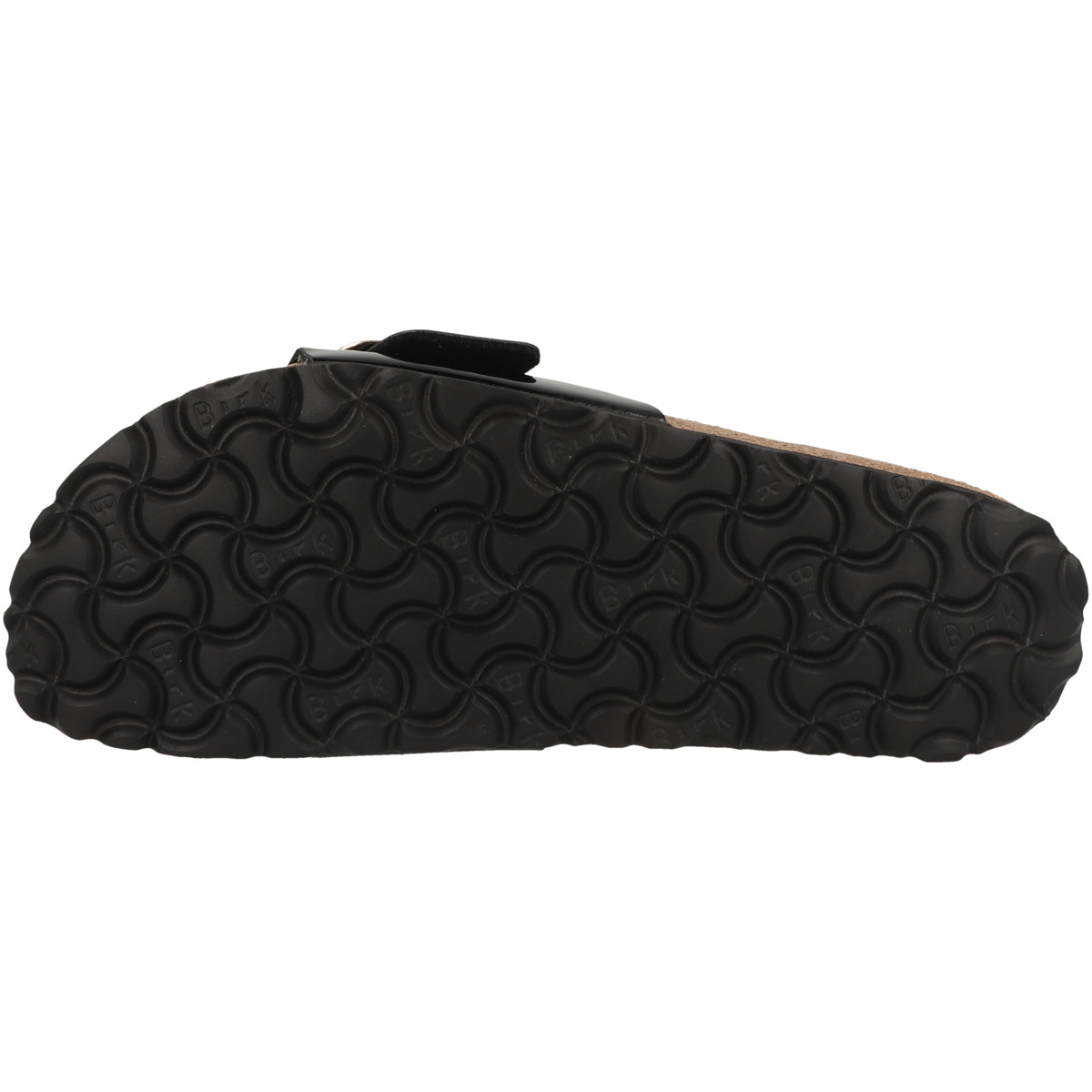 Birkenstock Madrid Big Buckle Birko-Flor Patent Pantolette schmal schwarz