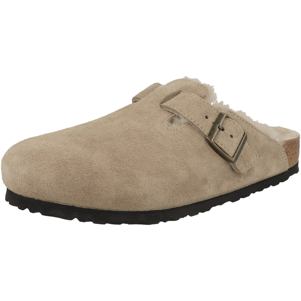 Birkenstock Boston Lammfell Veloursleder Clogs normal beige