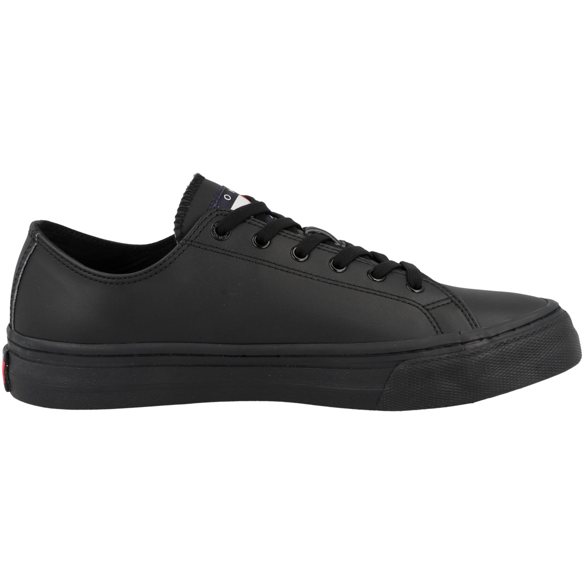 Tommy Hilfiger Tommy Jeans Mens Leather Vulc Sneaker schwarz